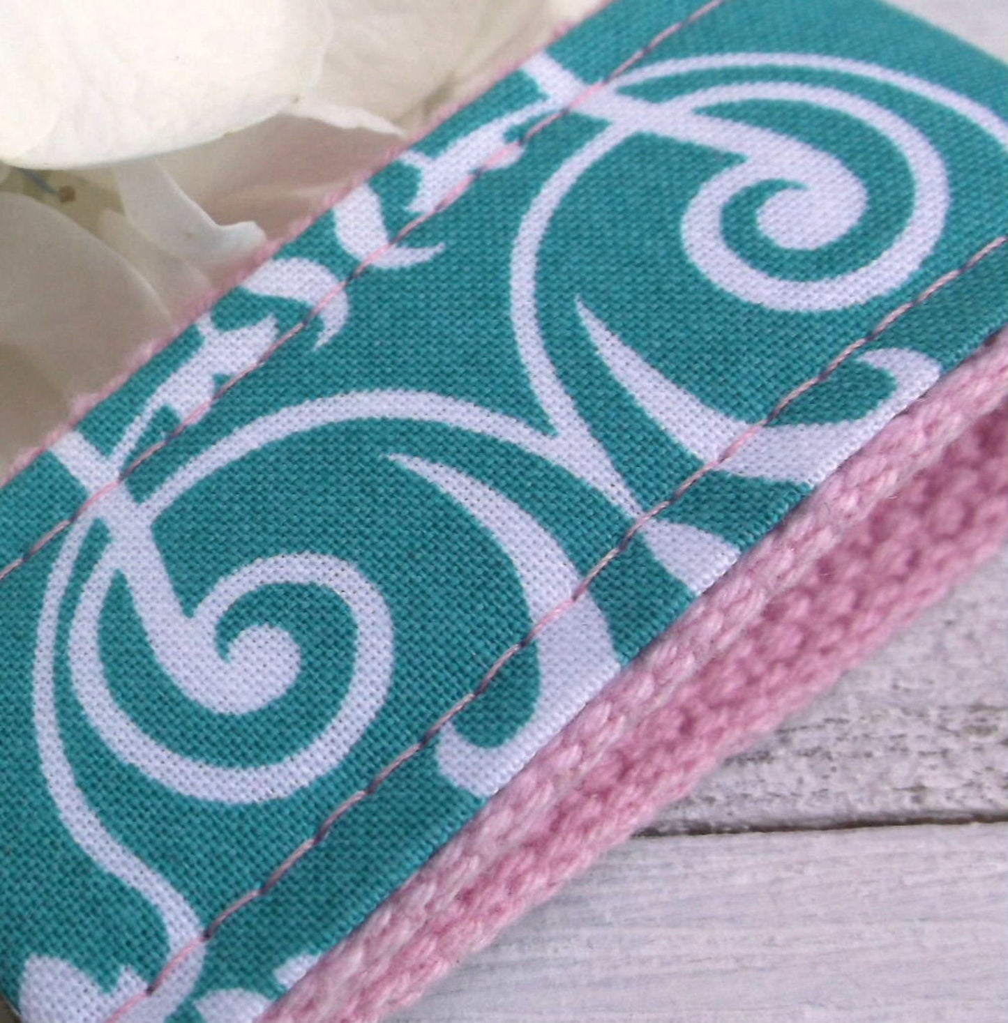 Mini Keyfob FOB Keychain for Women Ideal as a Purse Keychain or Backpack Keychain, Ideal Small Bridesmaid Gift, Teal floral