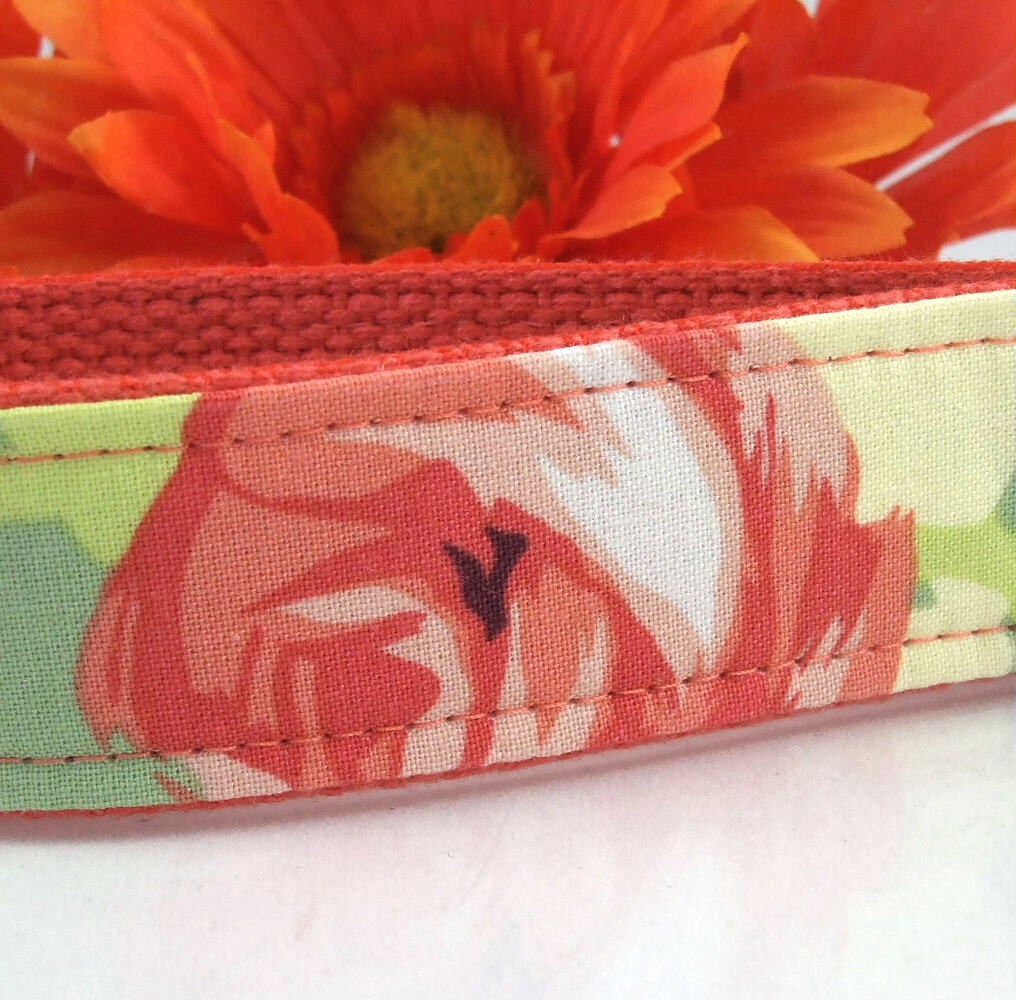 Amy Butler Key Fob Tangerine Roses