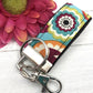 Teal Floral Mini Keyfob FOB Keychain for Women Ideal as a Purse Keychain or Backpack Keychain, Ideal Small Bridesmaid Gift