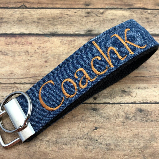 Monogrammed Keychain for Baseball Coach gift, Soccer Coach Gift, Softball Coach gift, Football Coach Gift