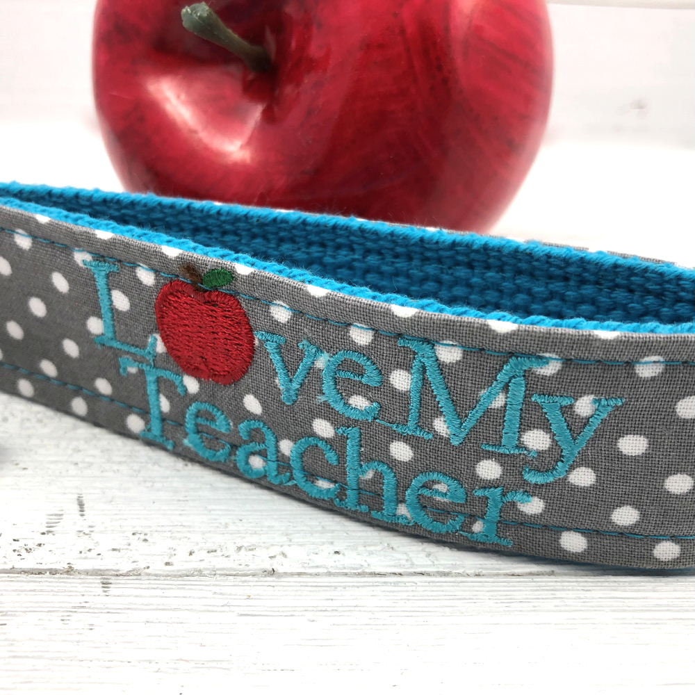 Embroidered Keychain for End of Year Teacher Gift, Preschool Teacher Gifts, English Teacher gift