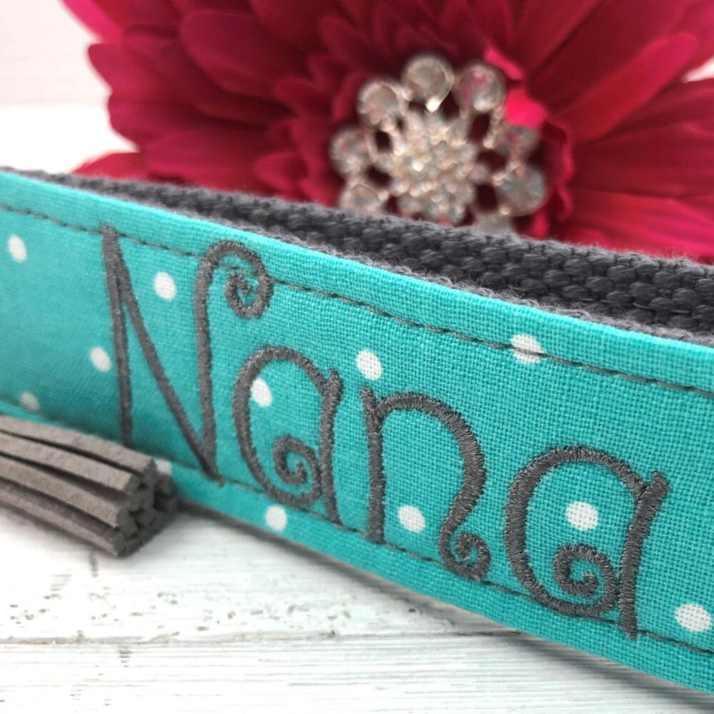 NANA Embroidered Keychain Key Fob Tassel Charm Keyring