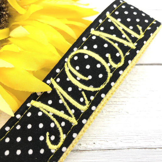 MOM Embroidered Keychain Key Fob Tassel Charm