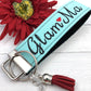 Glam Ma Embroidered Keychain Key Fob Tassel Charm