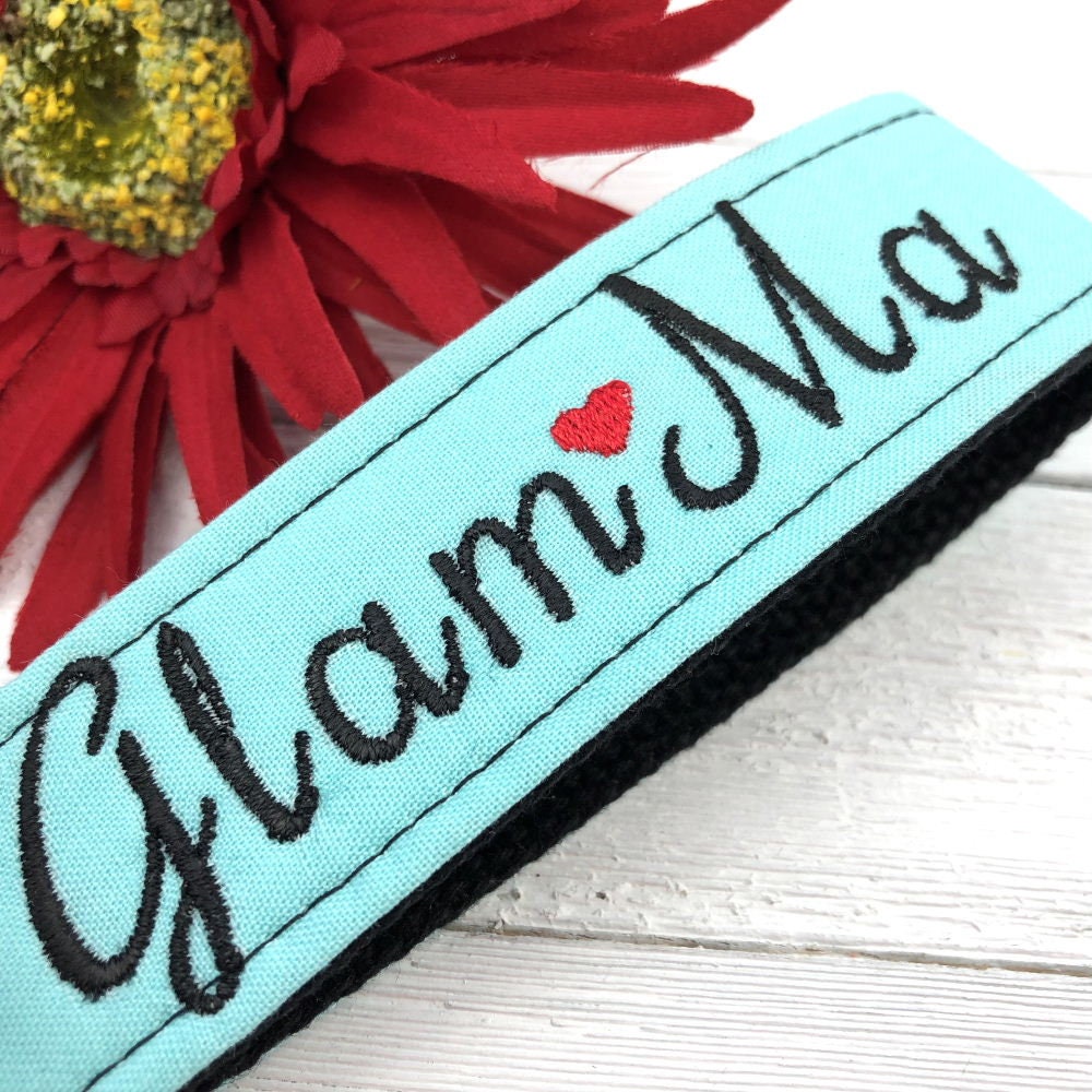 Glam Ma Embroidered Keychain Key Fob Tassel Charm