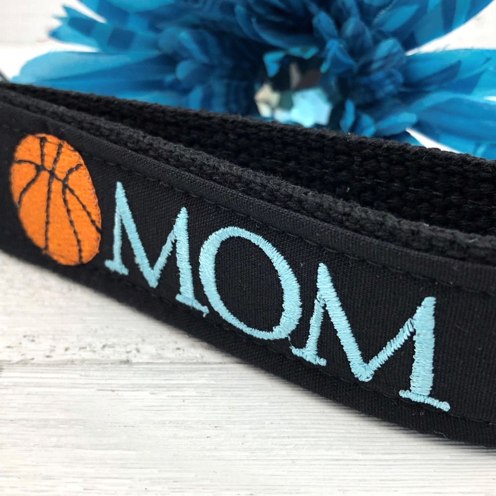 Basketball Mom Embroidered Keychain Key Fob