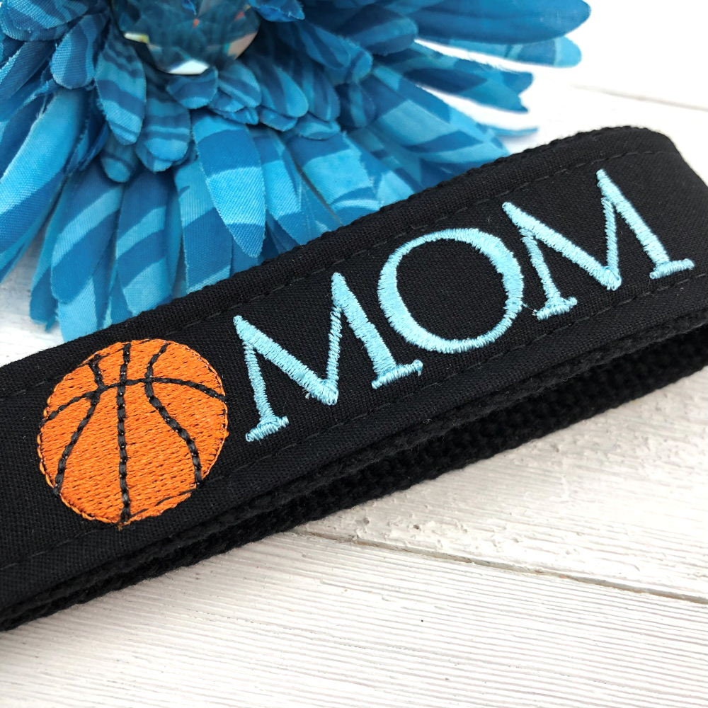 Basketball Mom Embroidered Keychain Key Fob