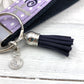 MERCY Embroidered Keychain Key Fob Tassel Charm Cross