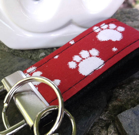 Mini Keyfob FOB Keychain for Women Ideal as a Purse Keychain or Backpack Keychain, Paws