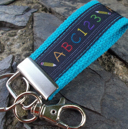 Mini Keyfob Teacher Keychain ABC Ribbon Ideal Teacher Appreciation Gift