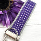 Sweet Purple Polka Dot Grosgrain Ribbon Keychain Wristlet, Teacher Appreciation Gift, Keychain for Women, Handmade Key Fob Wristlet