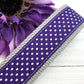 Sweet Purple Polka Dot Grosgrain Ribbon Keychain Wristlet, Teacher Appreciation Gift, Keychain for Women, Handmade Key Fob Wristlet