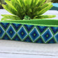 Blue and Lime Fabric Key Fob Wristlet