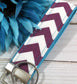 Purple Chevron Fabric Keychain Key fob Gift For Women