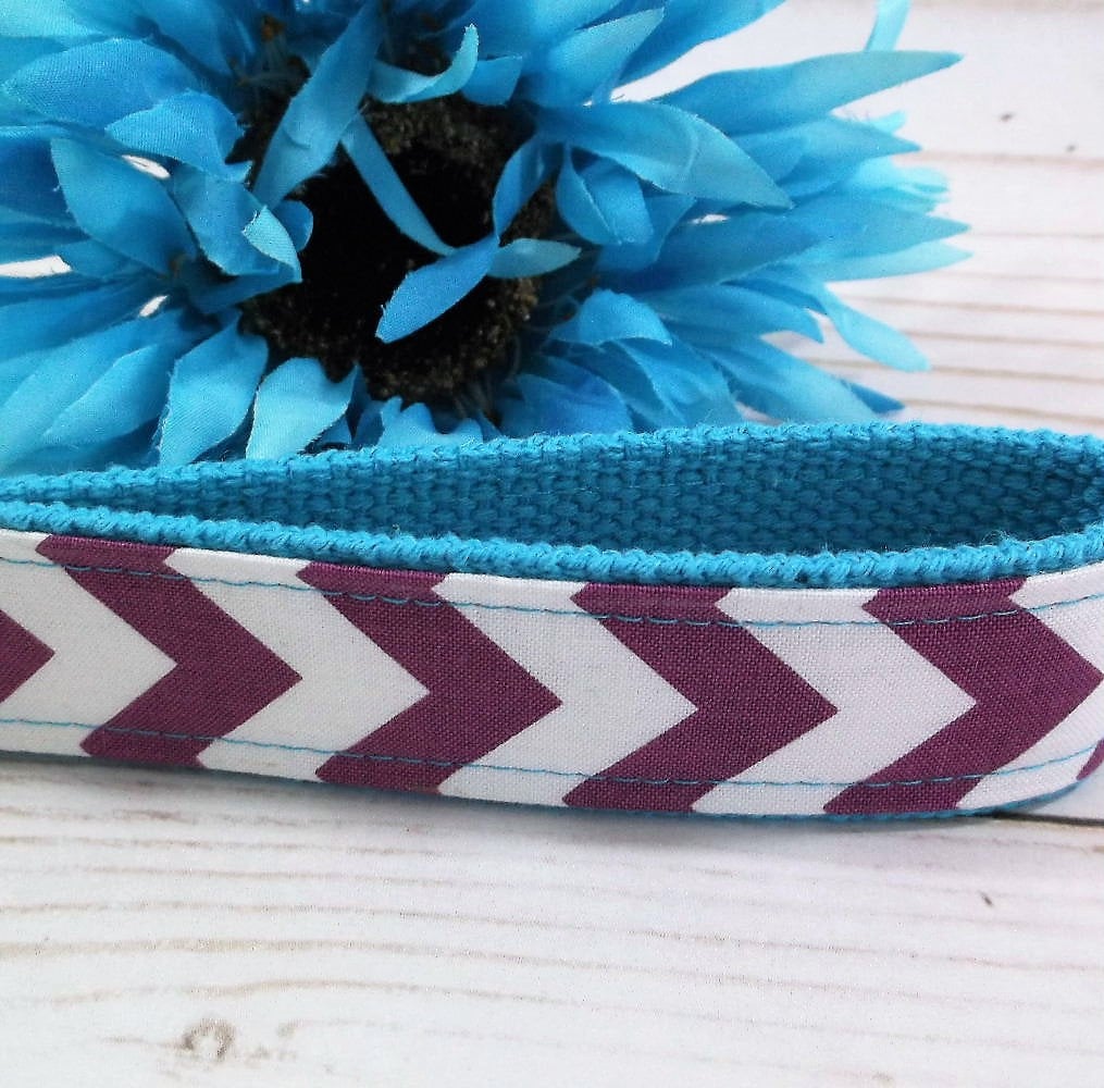 Purple Chevron Fabric Keychain Key fob Gift For Women