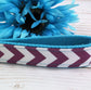 Purple Chevron Fabric Keychain Key fob Gift For Women