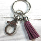 Purple Chevron Fabric Keychain Key fob Gift For Women
