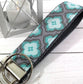 Raindrop Fabric Aqua Grey Key fob Gift For Women