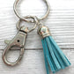 Raindrop Fabric Aqua Grey Key fob Gift For Women