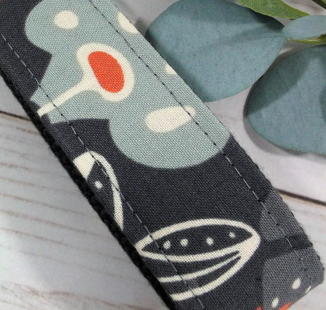 Boho Keychain Grey and Blue Gray Key Fob