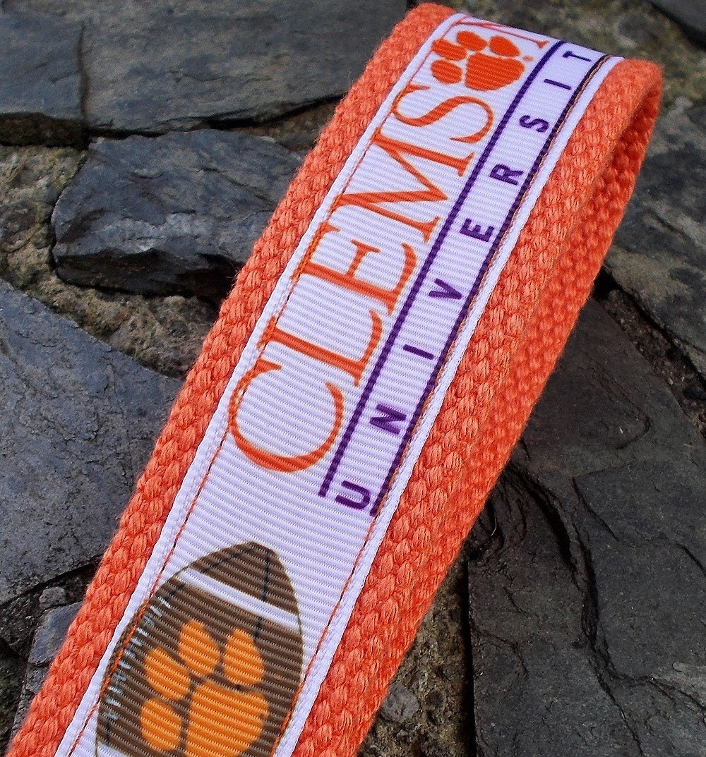 Clemson Keychain Wristlet Keychain Key Fob, Approved Crafter License Holder