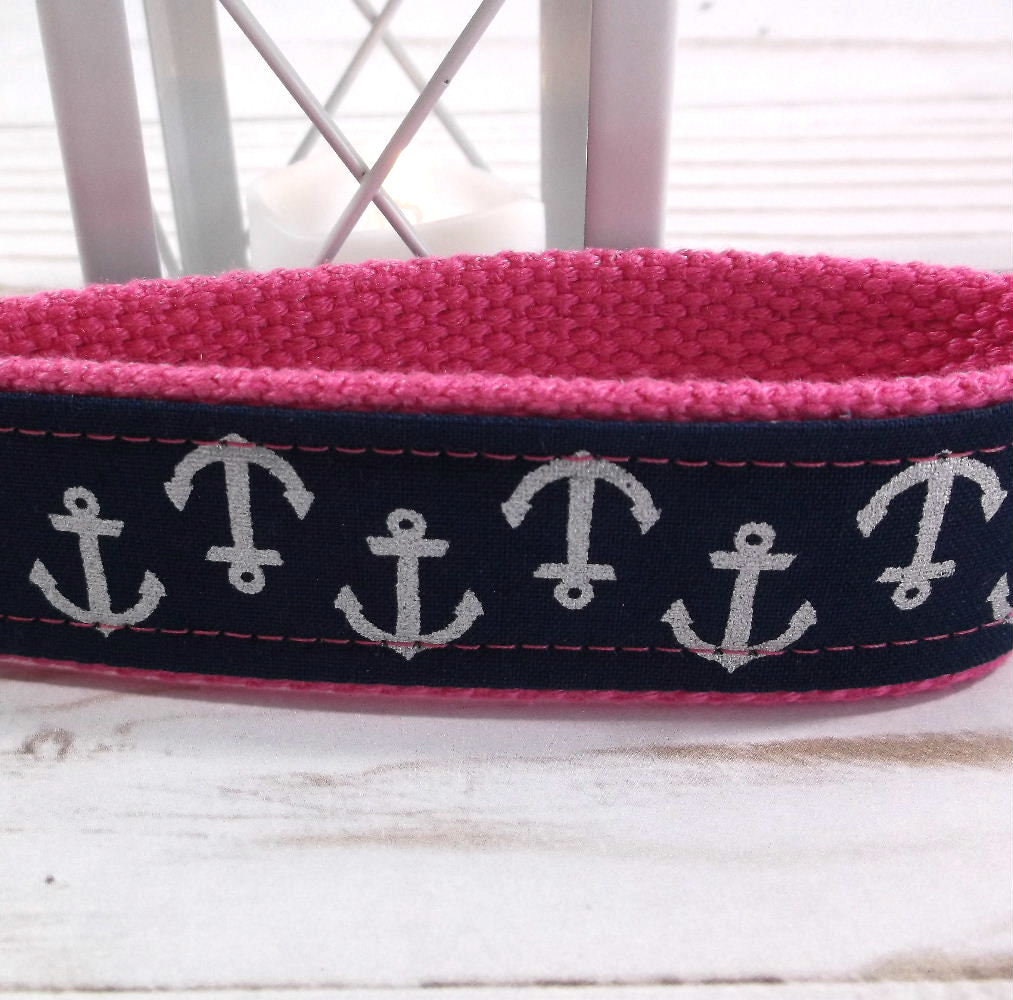 Navy and Silver Anchor Keychain