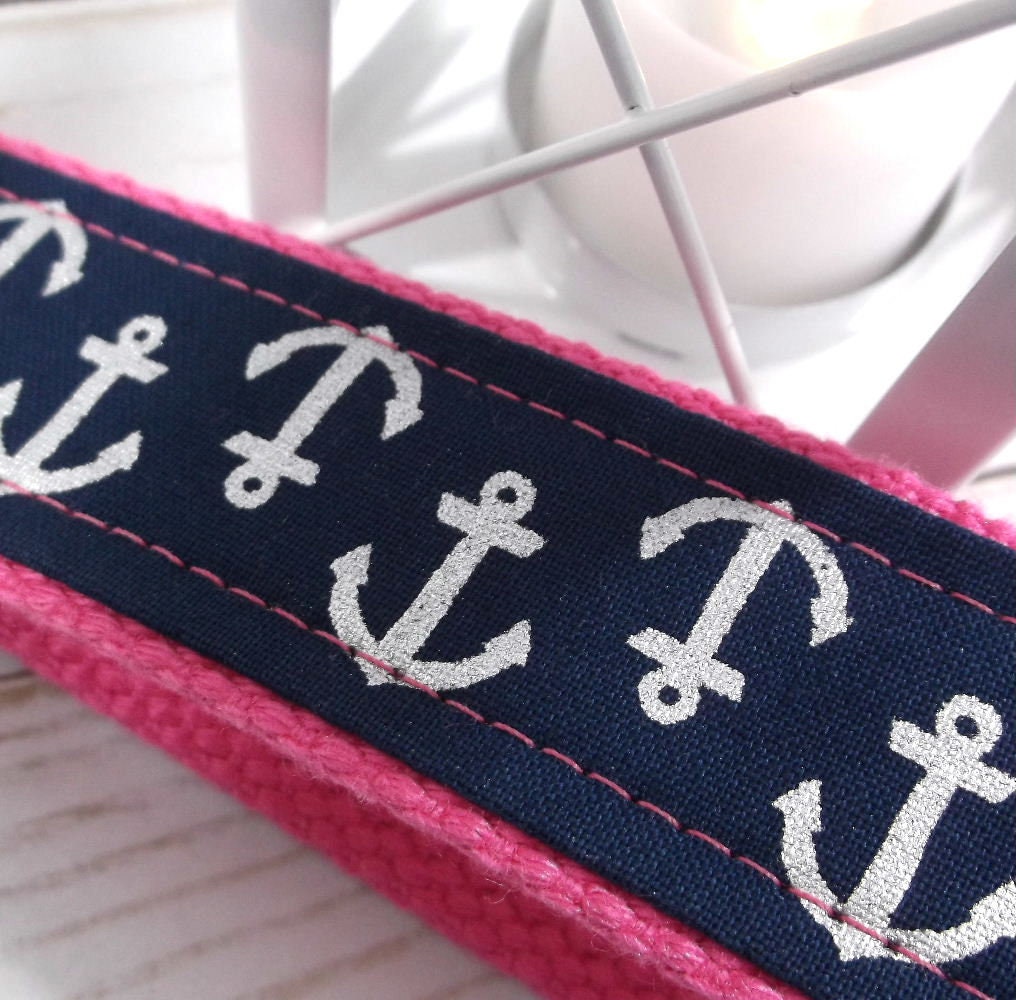 Navy and Silver Anchor Keychain