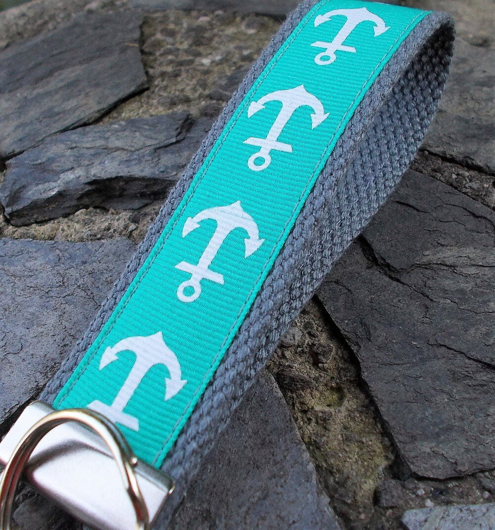 Turquoise Anchor Keychain