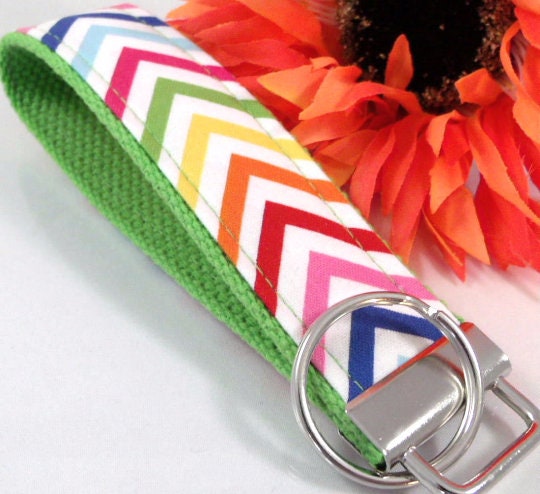 Chevron Keychain Multi Colors