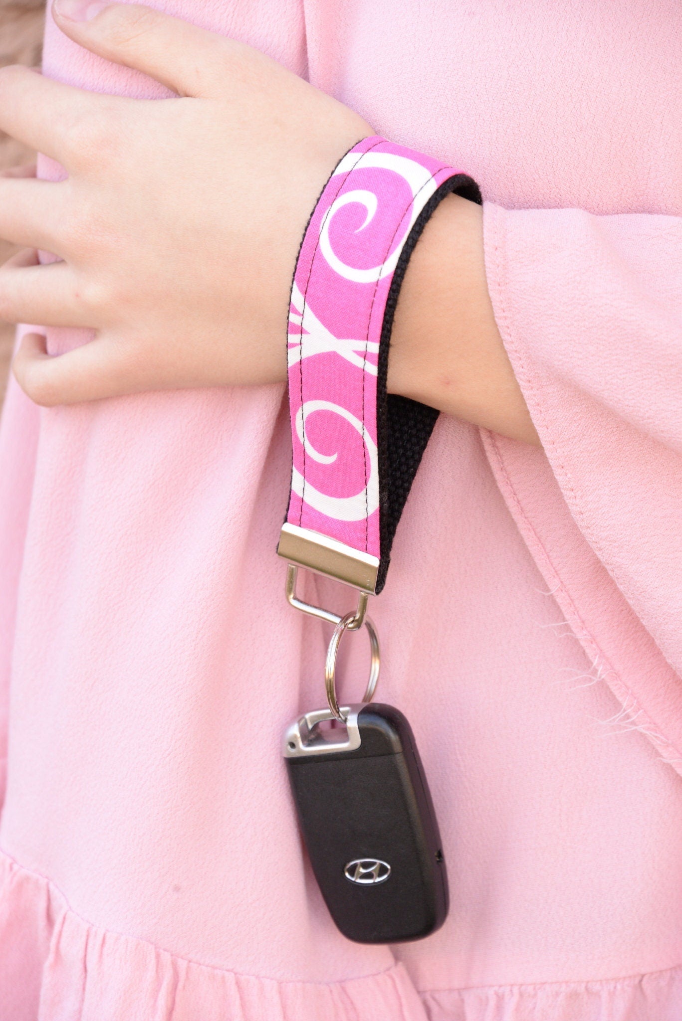 Peacock Keyfob in Pink Purple