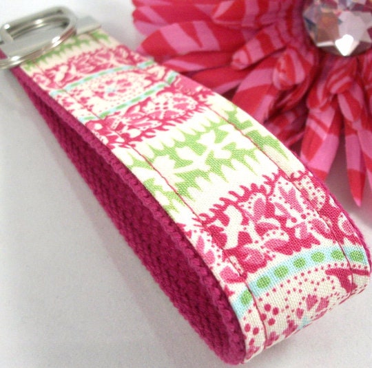 Amy Butler Key Fob Henna Paisley
