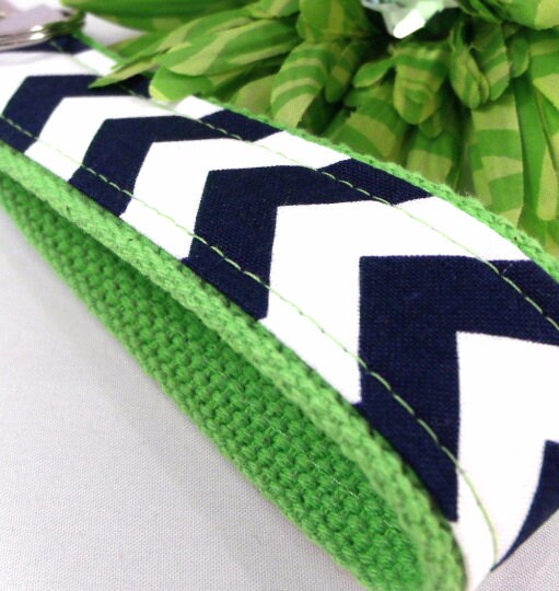 Chevron Key fob Navy and White