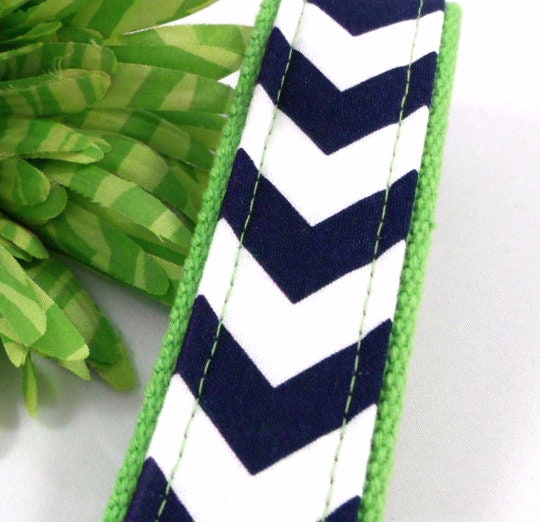 Chevron Key fob Navy and White