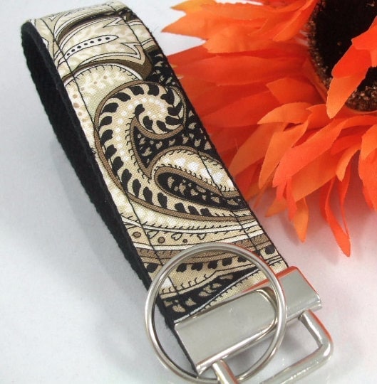 Paisley Wristlet Keychain Key Fob