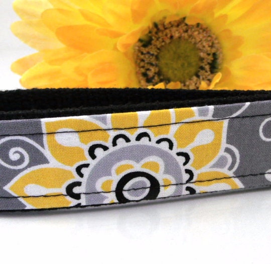 Handmade Boho Keychain, Grey Wristlet Key Fob Floral Fabric, College Graduation Gift for her, Expecting Mom Gift