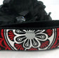 Wristlet Keychain Key Fob - Red Black Grey Floral