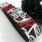 Wristlet Keychain Key Fob - Red Black Grey Floral