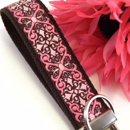 Handmade Jacquard Ribbon Keychain, College Graduation Gift for her, I Miss You Gift, Mom Gift from Son