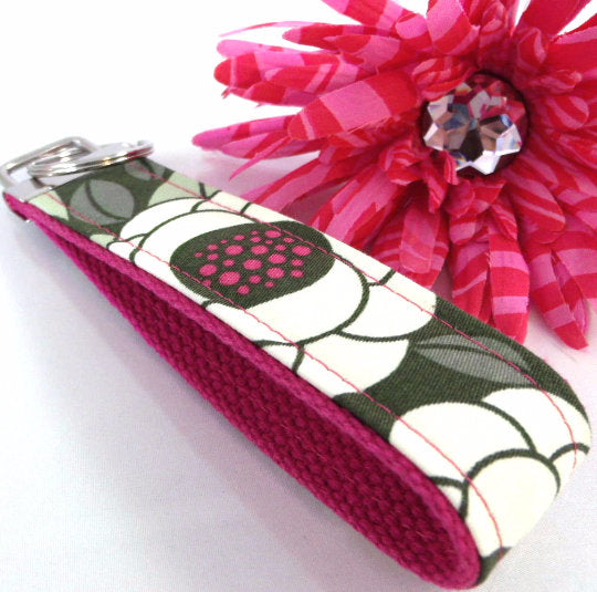 Wristlet Key Fob Floral Magenta Joel Dewberry