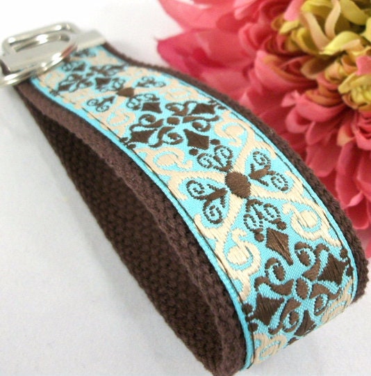 Handmade Jacquard Ribbon Keychain, College Graduation Gift for her, I Miss You Gift, Mom Gift from Son