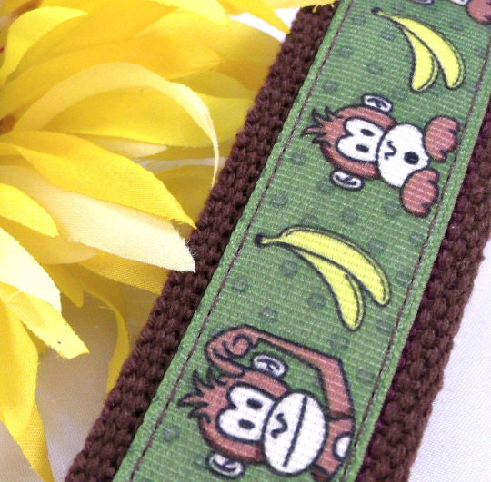 Monkey Keychain Monkeys Ribbon Yellow Green