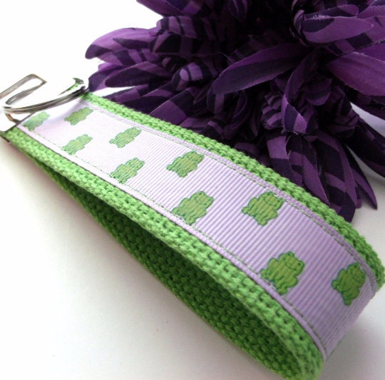 Lavender Frog Keychain Wristlet