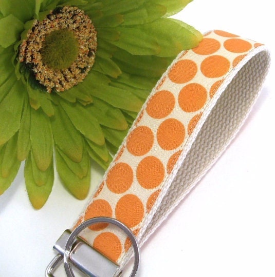 Polka Dot Fabric Wristlet Keychain, Amy Butler Fabric, Best Friend Graduation Gift, Key Fob Wristlet Cousin Gifts