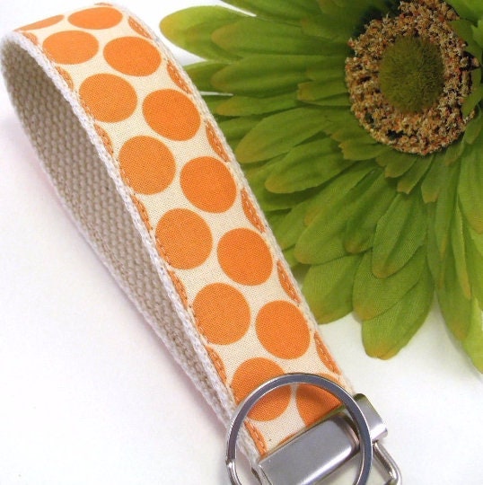 Polka Dot Fabric Wristlet Keychain, Amy Butler Fabric, Best Friend Graduation Gift, Key Fob Wristlet Cousin Gifts