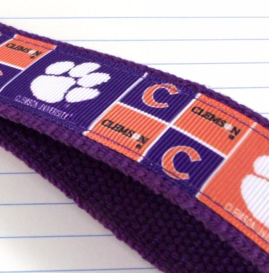 Clemson Wristlet Keychain, Approved Crafter License Holder, Wrist Keychain for Her, Key fob Wristlet, Keychain Wristlet, Clemson Tigers