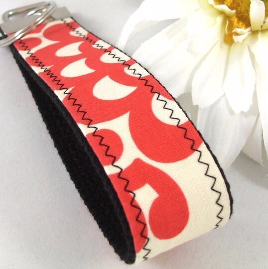 Handmade Floral Wristlet Keychain, Amy Butler Floral Fabric, College Graduation Gift for her, Good luck gifts