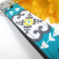 Teal and Grey Wristlet Key Fob Floral Fabric