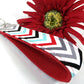 Chevron Key fob Red Grey Aqua