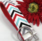 Chevron Key fob Red Grey Aqua
