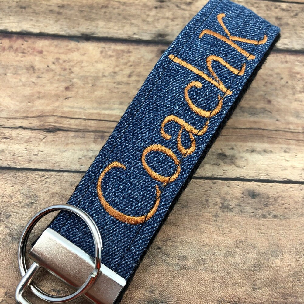 Monogrammed Keychain for Baseball Coach gift, Soccer Coach Gift, Softball Coach gift, Football Coach Gift